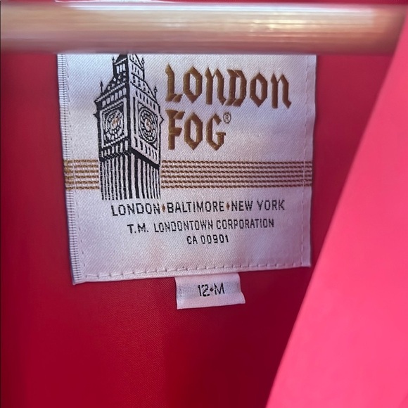 London Fog Pale Red Trench Coat - Picture 5 of 6